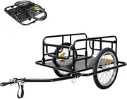 Bike Cargo Trailer,Foldable Bicycle Wagon Trailer,with Universal Hitch,Safe Reflectors,for Carrying Tools Groceries