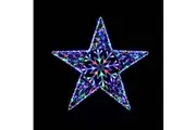 Christmas LED Motif Multi-Colour Animated Snowflake Star 100cm Animated Outdoor Display