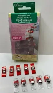 GENUINE ORIGINAL CLOVER WONDER CLIPS RED ** Set of 50 or 10 ** New SHIPS FAST!