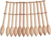 12Pcs Wooden Lace Bobbin, Sewing Lace Robbin, Sewing Weaving Tools for Beginners to Learn to Use