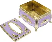 HAKIDZEL Rustic Embossed Rose Tissue Box European Design Tabletop Napkin Storage Holder