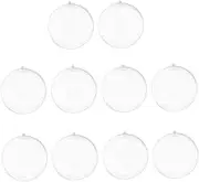 Beatifufu 10pcs Large Baubles Christmas Tree Ornaments Fillable Candy Decorations Plastic Xmas Tree Pendant Ornaments 12cm Christmas Table Decorations