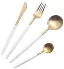 High Quality stainless steel Gold Metal- 4 Piece Silverware Set