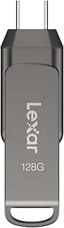 Lexar 128GB JumpDrive Dual Drive D400 USB 3.2 Type-C & Type-A Flash Drive for Storage Expansion, Photo Back-up for iPhone 15, Up to 130MB/s, Metal Housing & Swivel Design, Titanium (LJDD400128G-BNQNU)