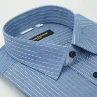 在飛比找Yahoo奇摩購物中心優惠-金安德森 藍色漸層線條窄版長袖襯衫fast