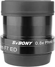 SVBONY SV193 Focal Reducer 2 Inch 0.8X Field Flattener Multi-Coated Optics for SV503 80mm f/7 ED Refractor Telescopes and Shortens The Exposure