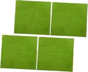 PartyKindom 4pcs Artificial Grass Turf for DIY Crafting Realistic Fake Grass Mats for Sand Table Models Lightweight and Portable Micro Landscape Decor for Creative Projects and Miniature