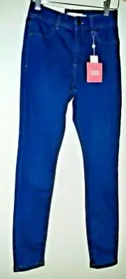 SIZE 8 WOMENS MOON BLUE DENIM SUPER SKINNY FIT SUPER STRETCH SUPRE JEANS SHORT