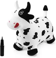 EVERICH TOY Bouncy Animals,Bouncy Horse,Hopping Toy,Bouncy Cow with Plush Covered,Hopper Toys for Kids,Bouncing Horse for Toddlers