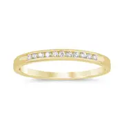 Channel Ring with 0.10ct of Diamonds in 9kt Yellow Gold