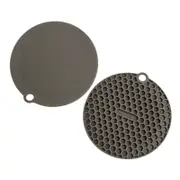 2pc Progressive 14cm Mini Multi Mat Silicone Coaster Set Round Charcoal Grey