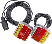 1 Set Rear Towing Tail Light 12V 10m 18 LED Trailer 7 Pin Universal Brake Stop Lamp License Number Plate Reflector Waterproof