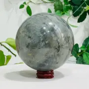 2.82lb Natural Flash Labradorite Quartz Sphere Energy Crystal Ball Reiki Healing