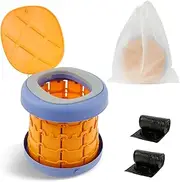Portable Travel Potty With 40 Rubbish Bags - Foldable, Nonslip Training Toilet Chair, Convenient Car Seat for Toddler (Tall Style)