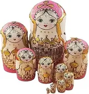Nesting Dolls Stacking Dolls Russian Dolls Russian Nesting Dolls,10pcs Girl Matryoshka Wood Stacking Nested Set Handmade Gift Matryoshka Dolls Russian Nesting Dolls
