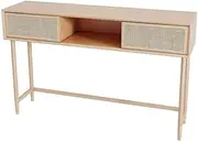 Entryway Console Tables Rattan Console Table with 2 Drawers, Wood Entryway Table, Narrow Long Sofa Table, Foyer Table Hallway Table Behind Couch Table for Living Room Entrance Tables(Medium)