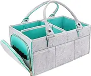 Baby Diaper Caddy 15x10x7" Multi-Compartment Felt Diaper Caddy Organizer with Side Pockets & Lifting Handle, Baby Essentials, New Mom Gifts
