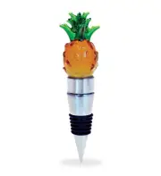 Cheers Pineapple Glass Wine Stopper With LED Changing Lights Multi Color Lights