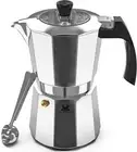 6-Cup Espresso Maker Coffee Percolator, Transparent Top Lid, High Gloss Finish