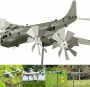 Super Fortress Aircraft Windmill Metal Wind Spinner Outdoor Decor Yard Spinners