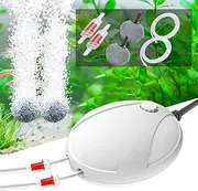 4W Fish Tank Air Pump, 4L/min Quiet Adjustable Oxgen Pump, Powerful Aquarium Air Bubbler with All Accessories for 1-500L Fish and Turtle Tank