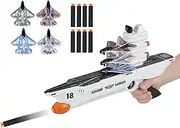 Aircraft Carrier Catapult Toy for Kids - Children's Flying Foam Glider Catapult Model | Multi-Purpose Launching Toy for Lawn, Park, Backyard, Patio, and Garden