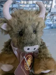 New Charlie Bears Prairie 12" Plush Cow Collectible Stuffed Animal Teddy Bear