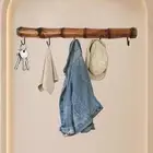 Coat Hat Rack Bamboo Vintage Wall Mounted Coat Rack for Purse Entryway Towel