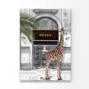 Girrafe and Fashion Store Print 100% Australian Made 100 x 150cm (Stretched)