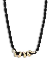 Adina Reyter 14K Yellow Gold Year of the Snake Xl Diamond Wrap Big Bead Cord Necklace, 16