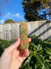 3 inch Natural Unakite Stone Obelisk Rainbow Crystal Wand Tower Home Decoration