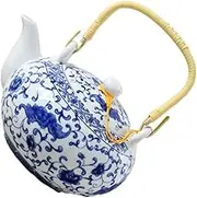 GRIRIW Ceramic Teapot and White Porcelain Household Kettle for Tea Lovers Elegant Design with Comfortable Handle High Temperature Resistant and Easy to Clean for Daily Use