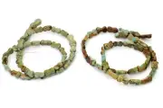 Genuine Natural Turquoise Smooth Flat Bone Nugget Loose Gemstone Beads - PGS282