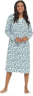 [Undercover] Ladies Soft Touch Polar Fleece Classic Long Sleeve Nightie with Button Placket Cosy Winter Nightdress
