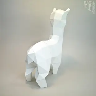 問創設計 DIY手作3D紙模型 禮物 擺飾 羊駝 小動物系列 -草泥馬