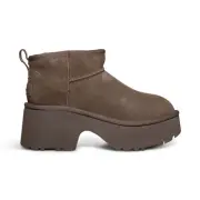 UGG CLASSIC ULTRA MINI NEW HEIGHTS HICKORY SUEDE WOMEN'S BOOTS SIZE US 6 NEW