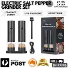 USB Rechargeable Electric Salt and Pepper Grinder Set - Adjustable Settings