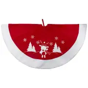 Northlight 46" Red and White Winter Reindeer Embroidered Christmas Tree Skirt