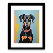 Brown Black Dog Framed print Art Poster