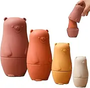 Nesting Dolls for Kids | Cute Animal Shape Silicone Nesting Toys, Educational Learning Toys for Kids Boys Girls Home Decor Ruftup