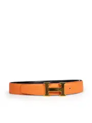 Orange Leather Constance H Belt