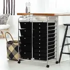 15 Drawer Rolling Storage Cart Trolley Paper Home Office Organiser w/ Wheels