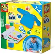 SES Creative 14449 My First Finger Paint Set with Craft Apron, Assorted Colours, Medium