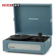 Crosley CR8017B-WB 3 Speed Voyager Portable Record Player Turntable Washed Blue