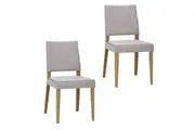 6IXTY Set of 2 Oslo Scandinavian Fabric Dining Chair Wooden Frame - Light Dusk