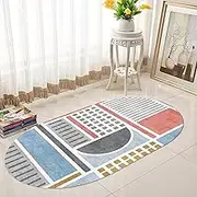 Oval Carpet Balcony，Easy to Clean Non-Slip Living Room Bedroom Kitchen Floor Soft Area Rugs，80x100cm Washable Grey, Black, Red, Blue, Yellow(3.3ft×5.2ft/100×160cm)