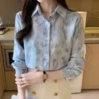 Sophisticated Womens Printed Top in Soft Light Chiffon Material for Casual Use