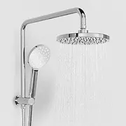 8" Round Extra High Pressure Shower Head Handheld Gooseneck Arm 2 in 1 Diverter Set, 3-Mode Handheld Shower Hand, Full Body Shower Set for Bathroom (Chrome)