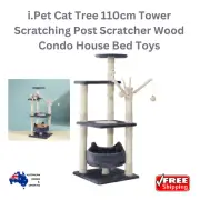 i.Pet Cat Tree 110cm Tower Scratching Post Scratcher Wood Comfort House Bed Toys
