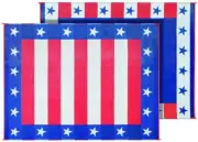 Stars Stripe Red Blue 8 x 20 ft RV Mat Reversible Folding Outdoor Patio Deck Rug